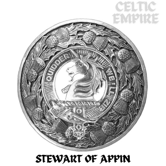 Stewart (Appin) Family Clan Badge Scottish Plaid Brooch