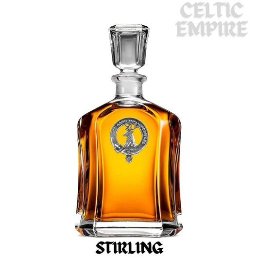 Stirling Family Clan Crest Badge Whiskey Decanter