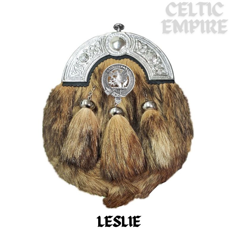 Leslie Scottish Family Clan Crest Badge Dress Fur Sporran