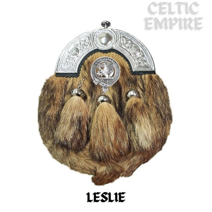 Leslie Scottish Family Clan Crest Badge Dress Fur Sporran