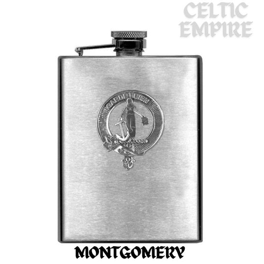 Montgomery  Family Clan Crest Scottish Badge Stainless Steel 8oz Flask