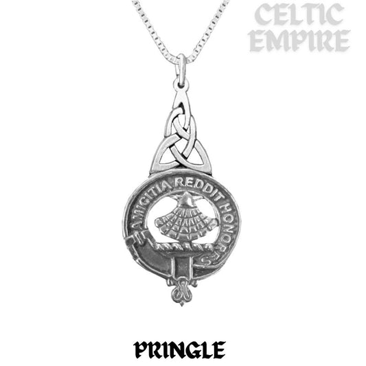 Pringle Family Clan Crest Interlace Drop Pendant