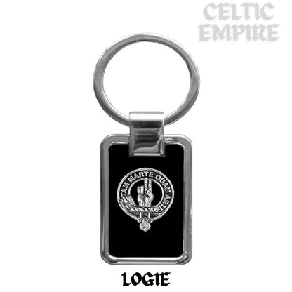 Logie Family Clan Black Stainless Key Ring