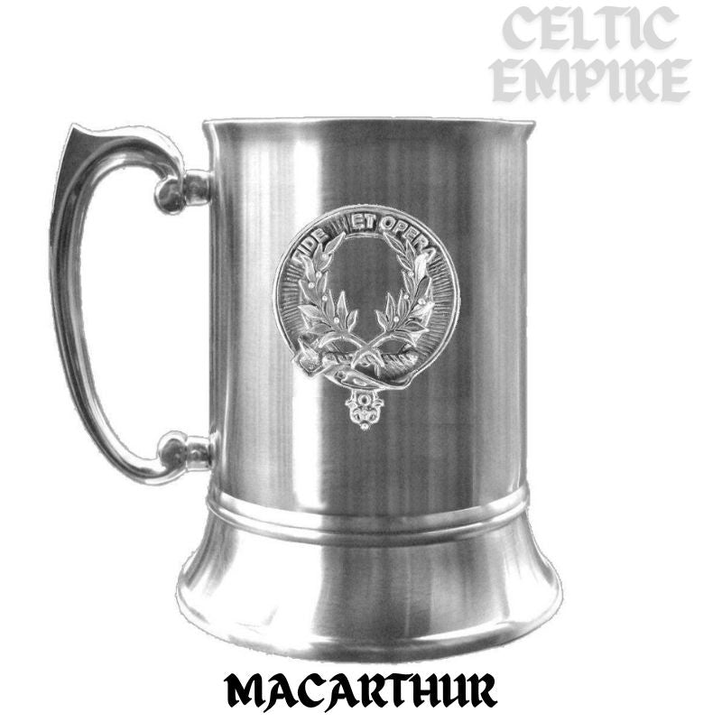 MacArthur Scottish Family Clan Crest Badge Tankard