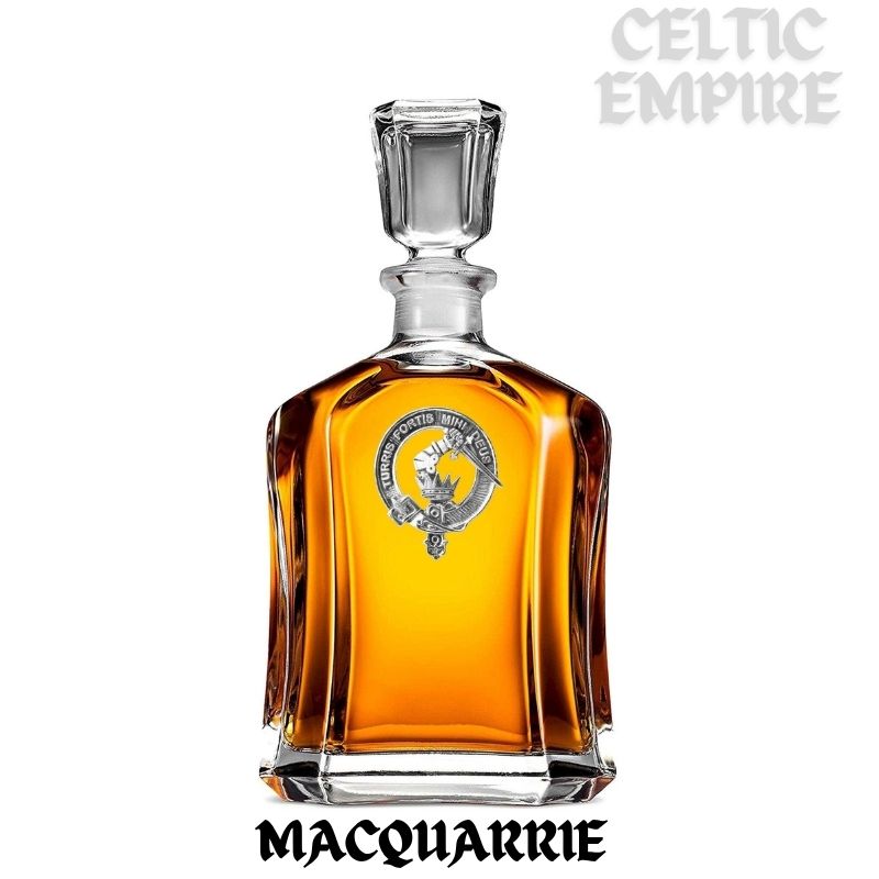 MacQuarrie Family Clan Crest Badge Whiskey Decanter