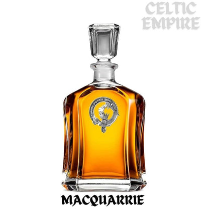 MacQuarrie Family Clan Crest Badge Whiskey Decanter