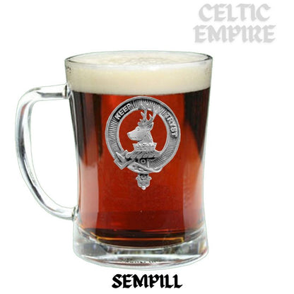 Sempill Family Clan Crest Badge Glass Beer Mug