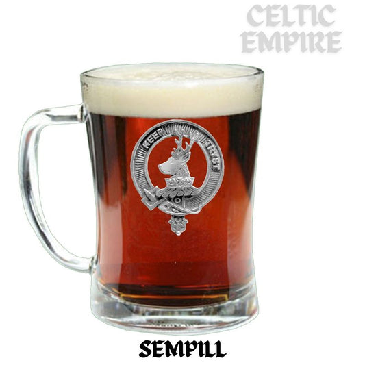 Sempill Family Clan Crest Badge Glass Beer Mug