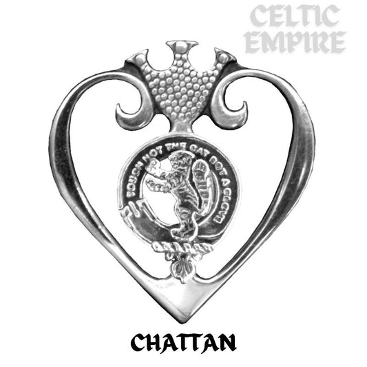 Chattan Family Clan Crest Luckenbooth Brooch, Scottish Pin - Sterling Silver