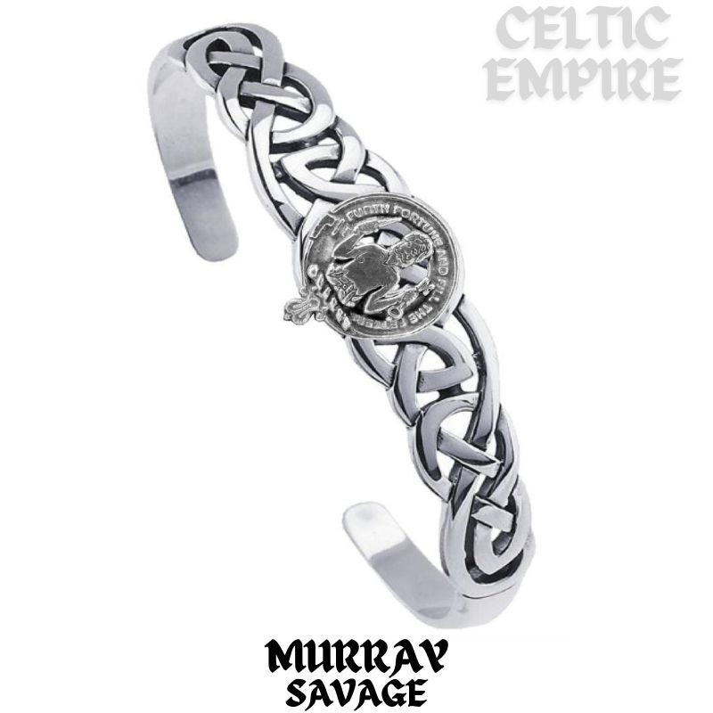 Murray (Savage) Family Clan Crest Celtic Cuff Bracelet