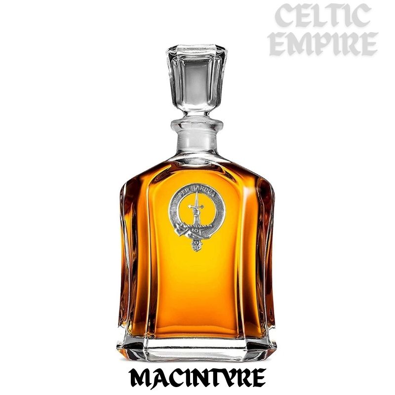 MacIntyre Family Clan Crest Badge Whiskey Decanter