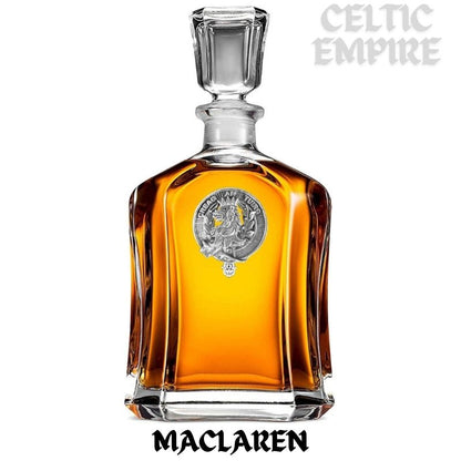 MacLaren Family Clan Crest Badge Whiskey Decanter