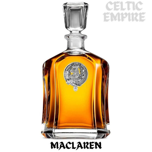 MacLaren Family Clan Crest Badge Whiskey Decanter