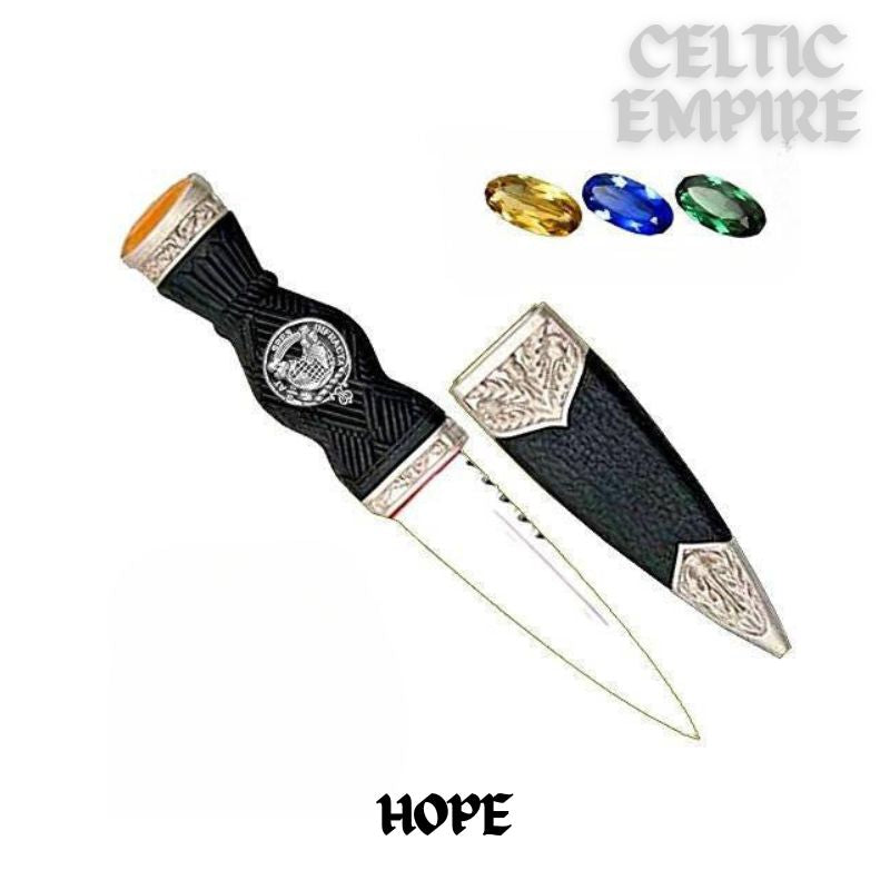 Hope Family Clan Crest Sgian Dubh, Scottish Knife