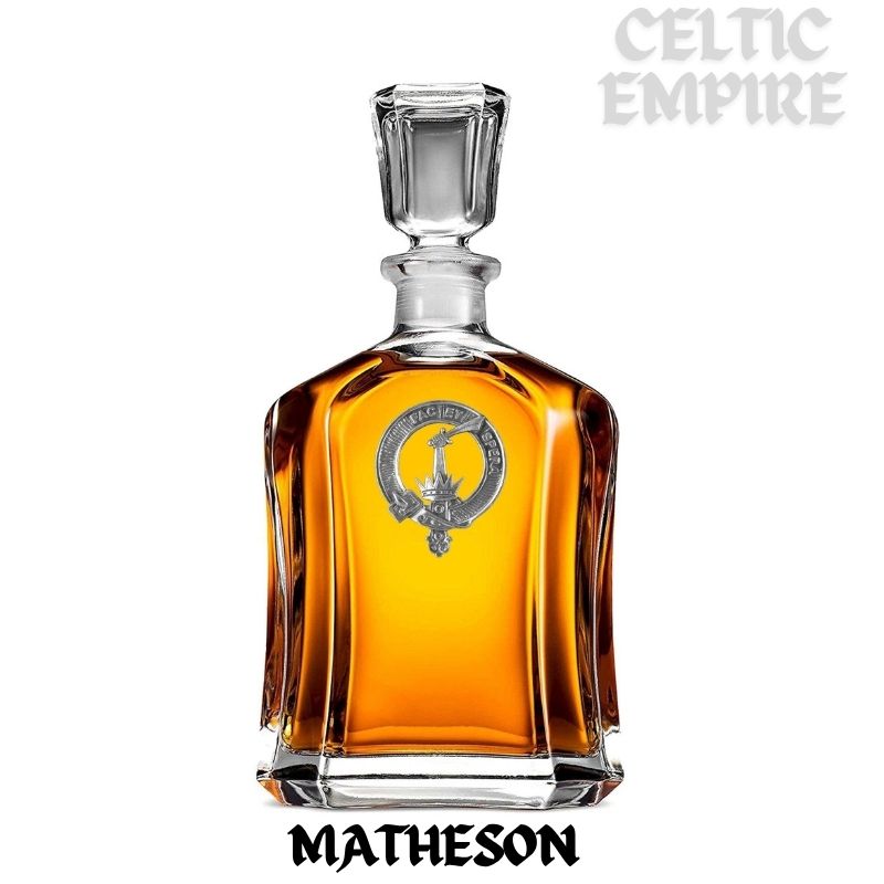 Matheson Family Clan Crest Badge Whiskey Decanter
