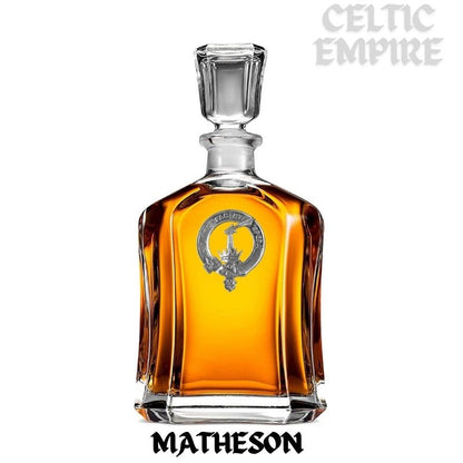 Matheson Family Clan Crest Badge Whiskey Decanter