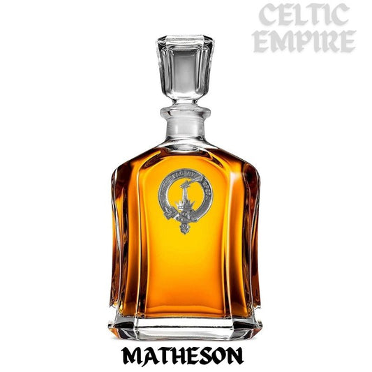 Matheson Family Clan Crest Badge Whiskey Decanter