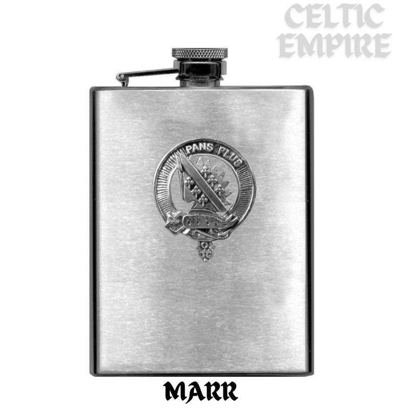 Marr 8oz Family Clan Crest Scottish Badge Stainless Steel Flask