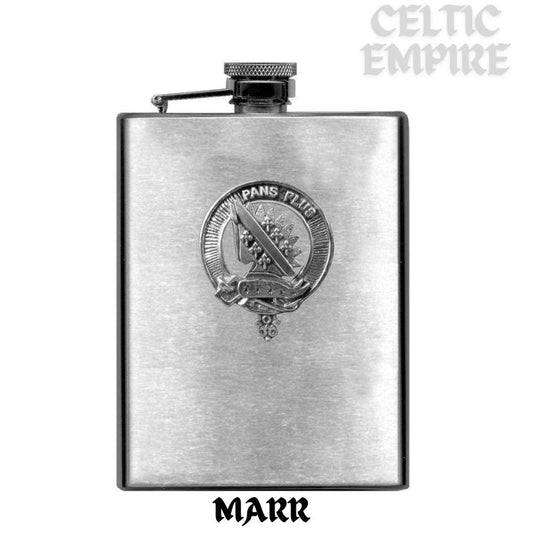 Marr 8oz Family Clan Crest Scottish Badge Stainless Steel Flask