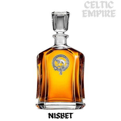 Nisbet Family Clan Crest Badge Whiskey Decanter