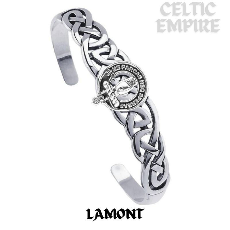 Lamont Family Clan Crest Celtic Cuff Bracelet