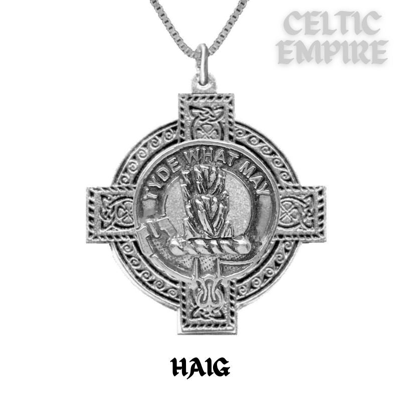 Haig Family Clan Crest Celtic Cross Pendant Scottish