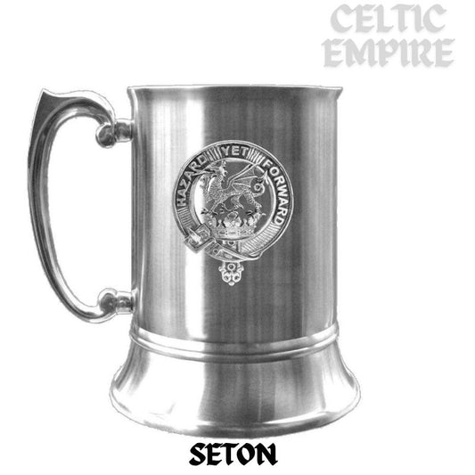 Seton Scottish Family Clan Crest Badge Tankard