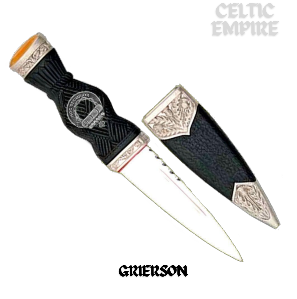 Grierson Family Clan Crest Sgian Dubh, Scottish Knife