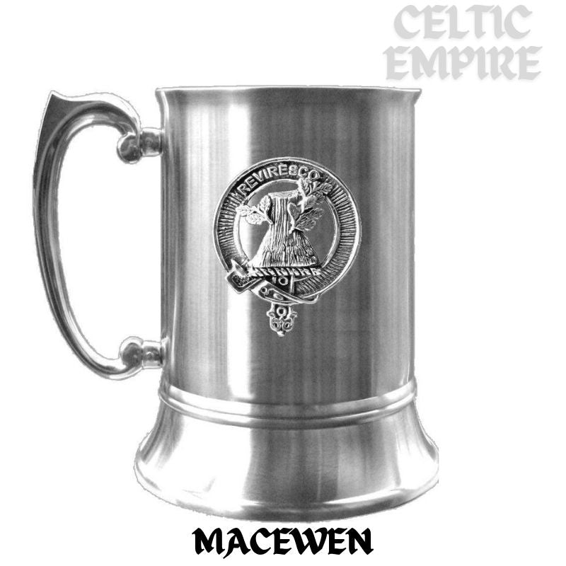 MacEwen Scottish Family Clan Crest Badge Tankard