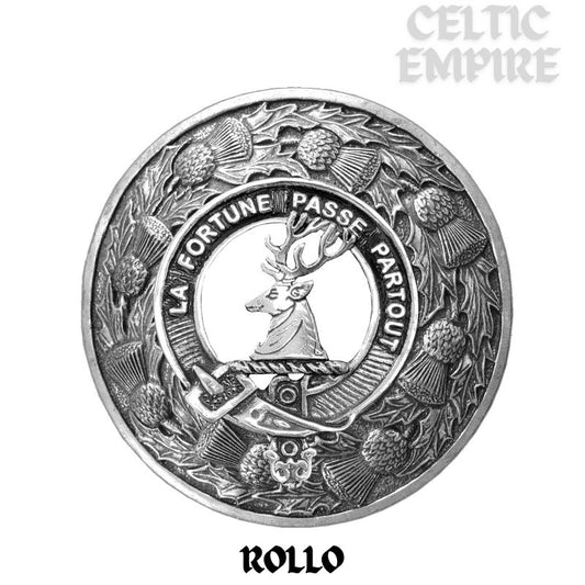 Rollo Family Clan Badge Scottish Plaid Brooch