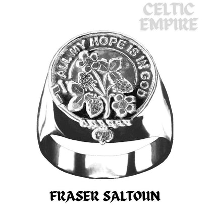 Fraser Saltoun Scottish Family Clan Crest Ring ~  Sterling Silver and Karat Gold