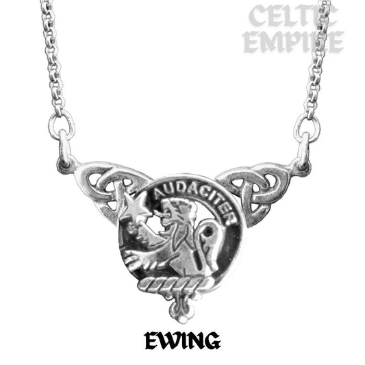 Ewing Family Clan Crest Double Drop Pendant