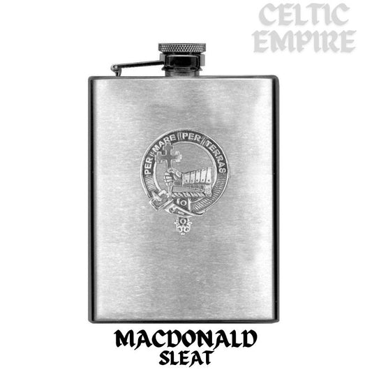 MacDonald (Sleat) 8oz Family Clan Crest Scottish Badge Stainless Steel Flask