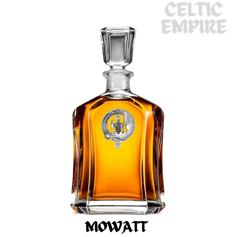 Mowatt Family Clan Crest Badge Whiskey Decanter