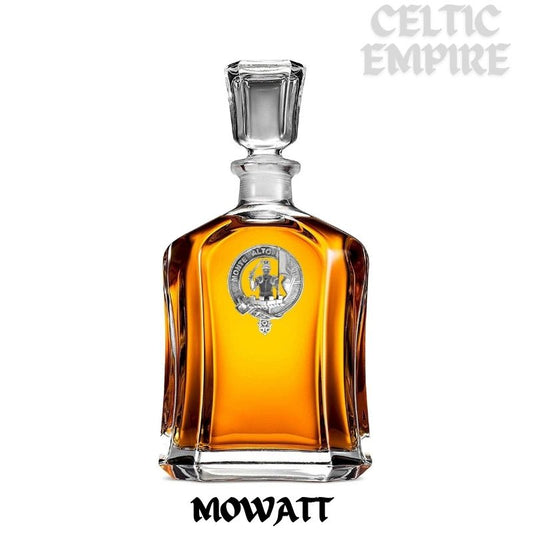 Mowatt Family Clan Crest Badge Whiskey Decanter
