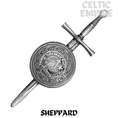 Sheppard Scottish Family Clan Dirk Shield Kilt Pin