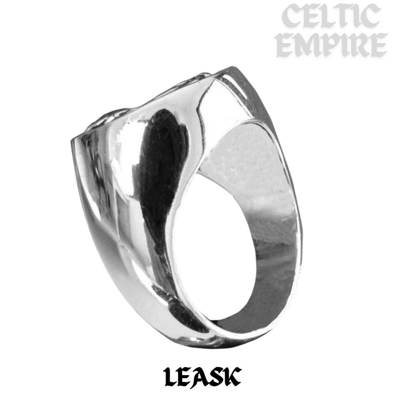 Leask Scottish Family Clan Crest Ring Sterling Silver and Karat Gold