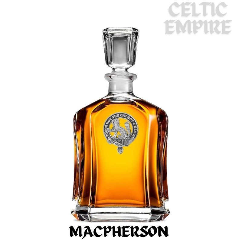 MacPherson Family Clan Crest Badge Whiskey Decanter