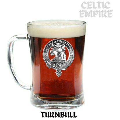 Turnbull Family Clan Crest Badge Glass Beer Mug