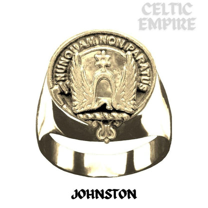 Johnston Scottish Family Clan Crest Ring Sterling Silver and Karat Gold