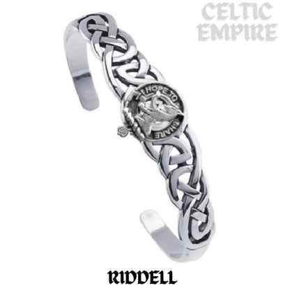 Riddell Family Clan Crest Celtic Cuff Bracelet