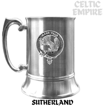 Sutherland Scottish Family Clan Crest Badge Tankard