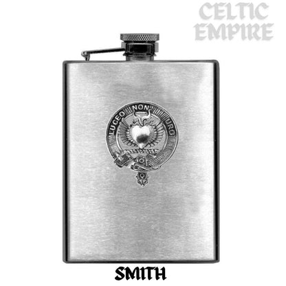 Smith 8oz Family Clan Crest Scottish Badge Stainless Steel Flask