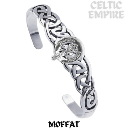 Moffat Family Clan Crest Celtic Cuff Bracelet