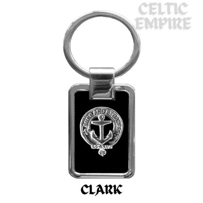 Clark(e) Family Clan Black Stainless Key Ring