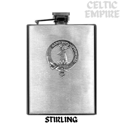 Stirling 8oz Family Clan Crest Scottish Badge Flask