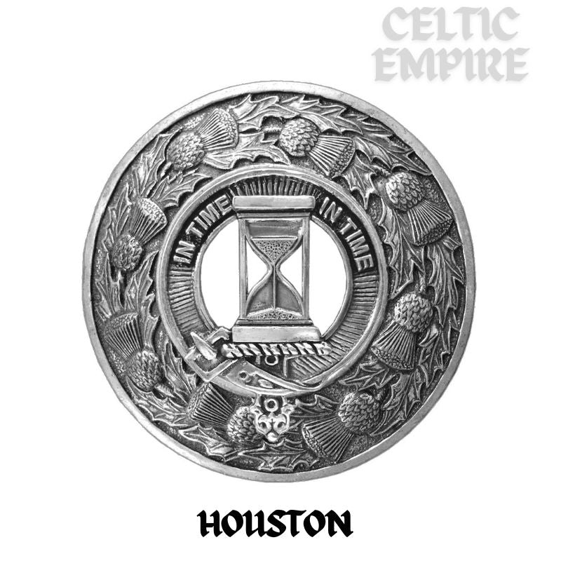 Houston Family Clan Badge Scottish Plaid Brooch