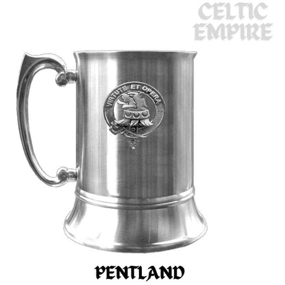 Pentland Scottish Family Clan Crest Badge Tankard