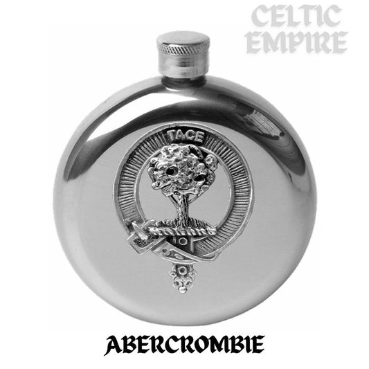 Abercrombie Round Family Clan Crest Scottish Badge Flask 5oz