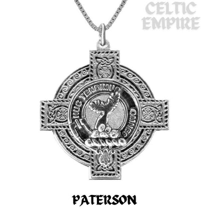 Paterson Family Clan Crest Celtic Cross Pendant Scottish